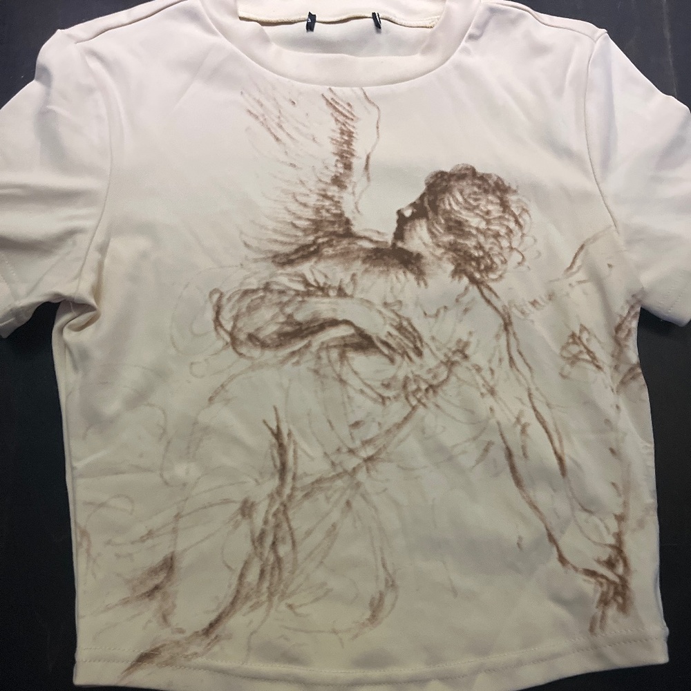 Cream Color Angel Baby Tee